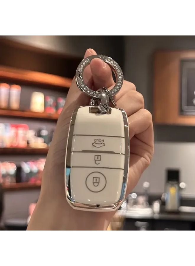 Silvery Key Fob Cover Case Shell for Kia Forte Optima Sportage Rio Niro Remote Smart Key Protector - Image 5